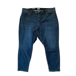 Ava & Viv Plus Size Womens Dark Blue High Rise Skinny Denim Jeans Size 26